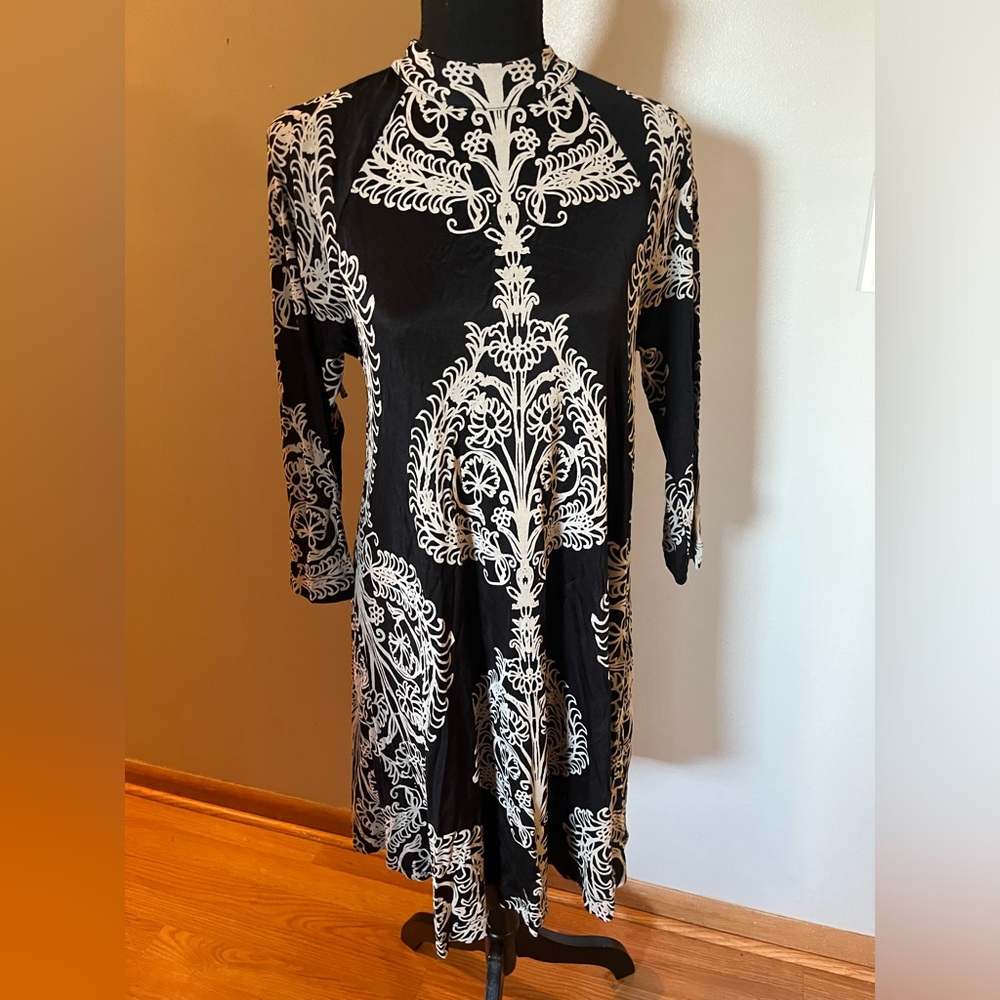 FREE PEOPLE paisley black & white dress. Size S/P